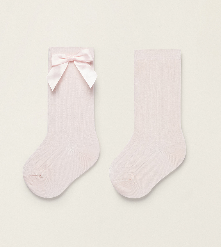 Baby knee hot sale socks with bows