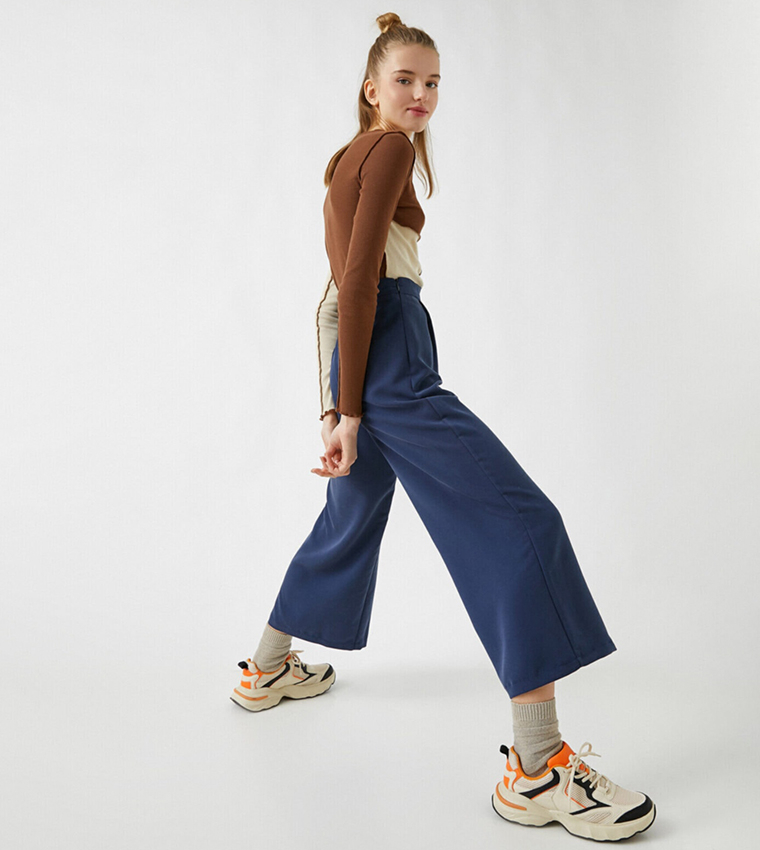 Hanyel Trousers – Classic Wide-Leg Tailored Pant in Neutral Beige main image 1
