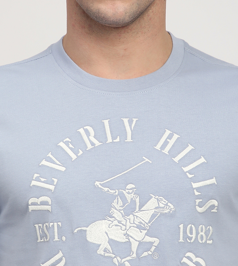 Logo Embroidered Crew Neck T-Shirt