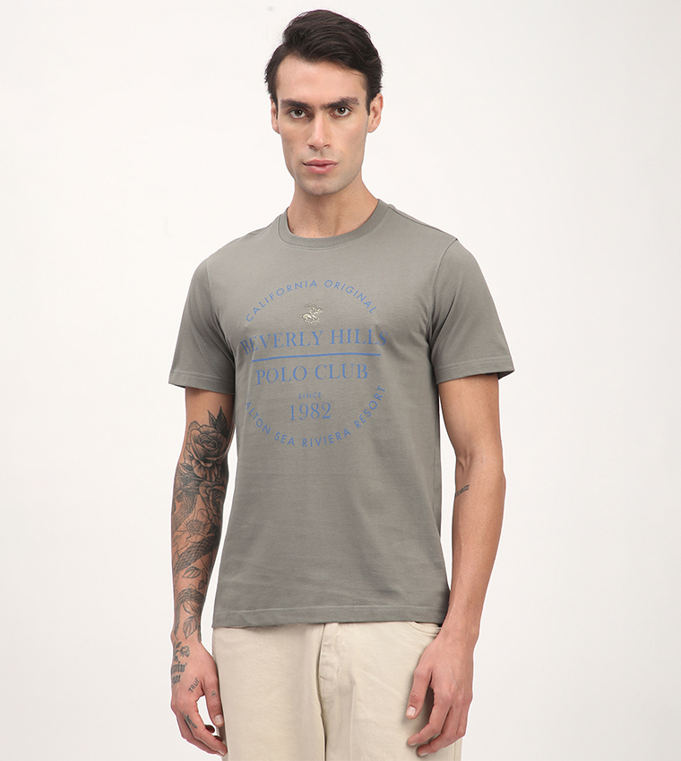 Logo Printed Short Sleeves Casual T-Shirt