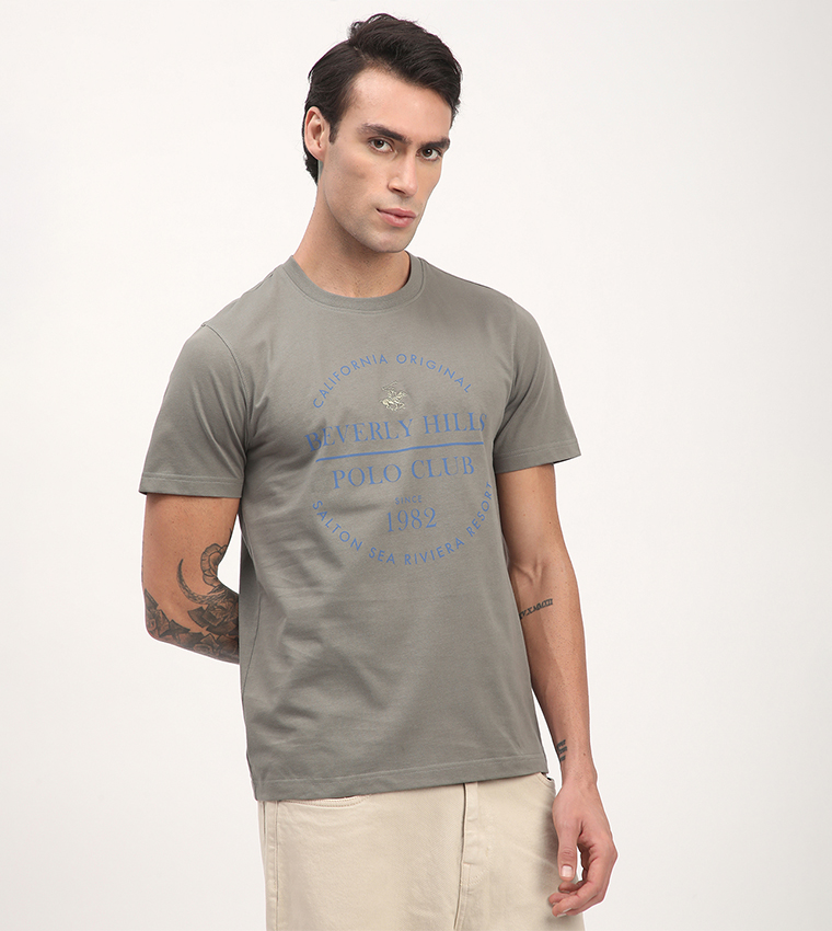 Logo Printed Short Sleeves Casual T-Shirt