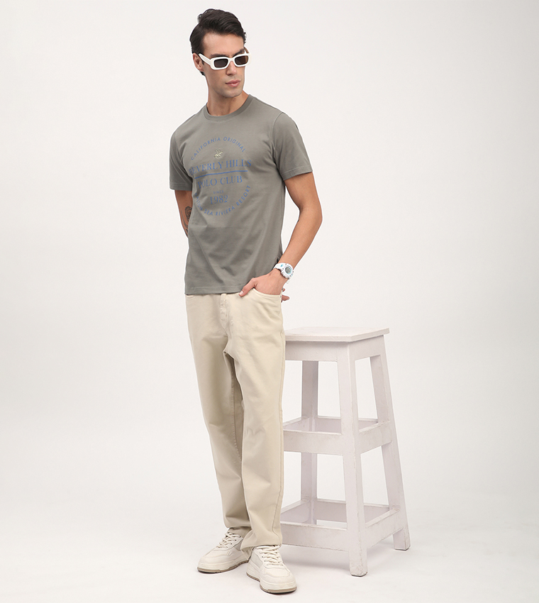 Logo Printed Short Sleeves Casual T-Shirt