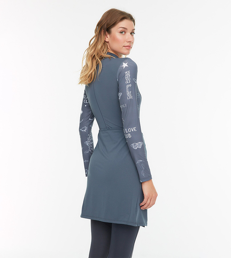 One Piece Hijab Swimsuit Pareo