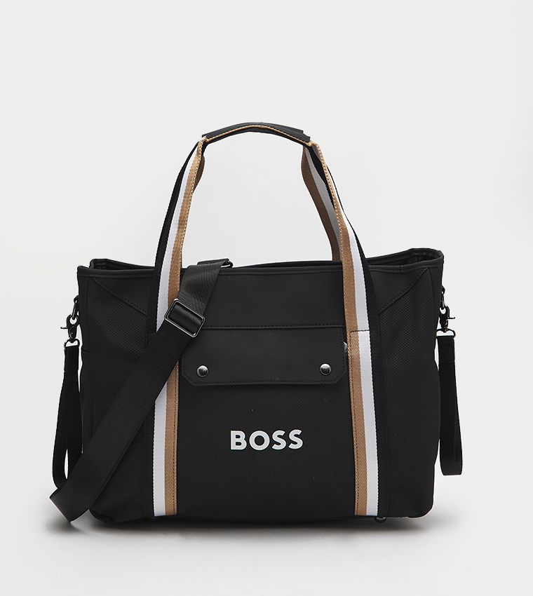 Buy Boss Logo Printed Diaper Bag In Black 6thStreet Bahrain