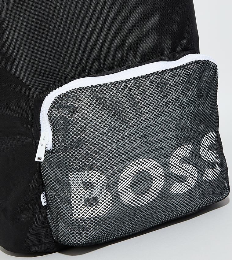 Logo Printed Zippered Backpack
