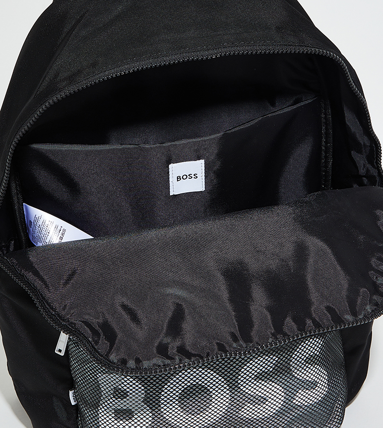 Logo Printed Zippered Backpack