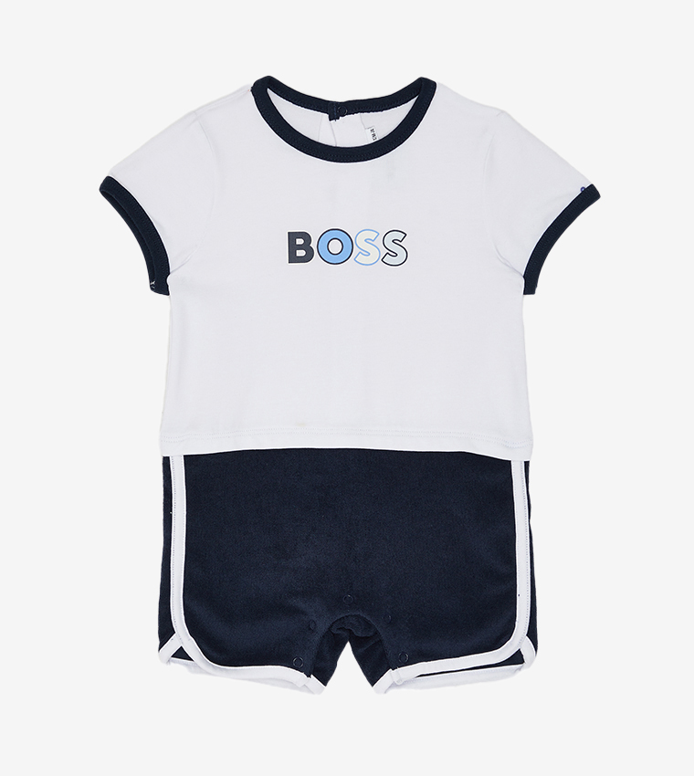 BOSS - Sleeveless bodysuit with contrast logo