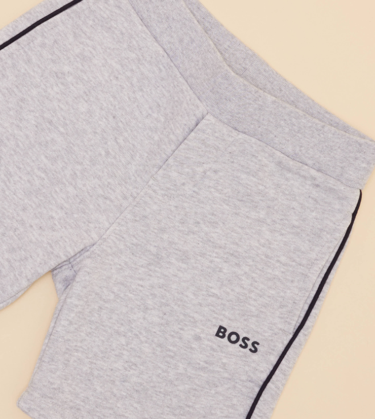 Logo Printed Elastic Waist Shorts