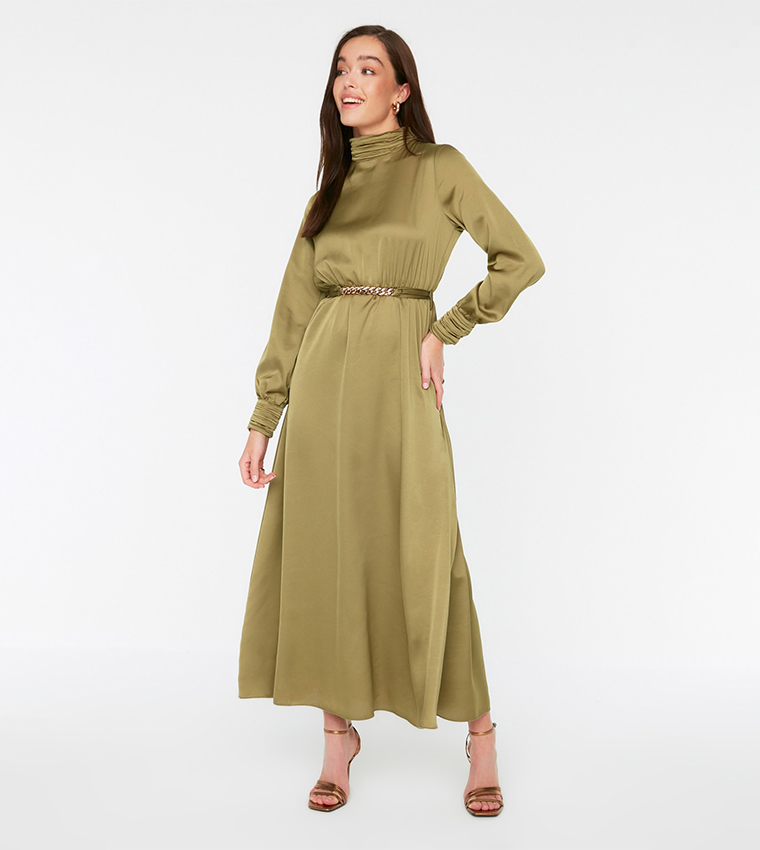 Mock Neck Maxi Dress