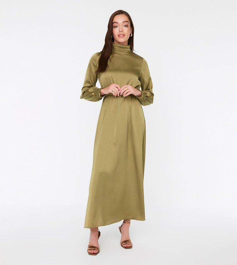 Mock Neck Maxi Dress