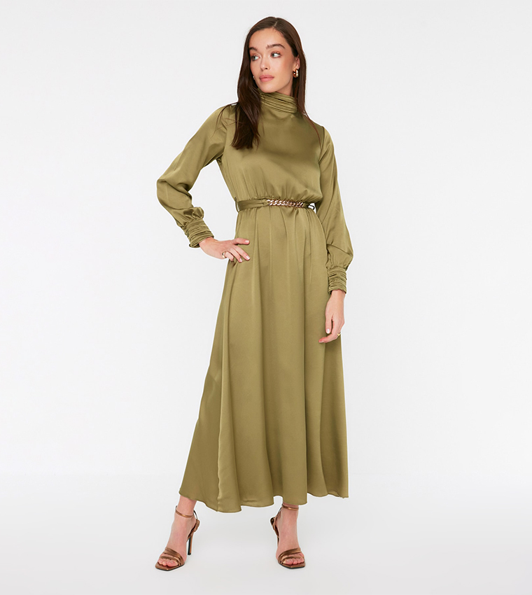 Mock Neck Maxi Dress