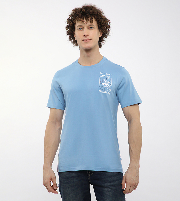 Long Printed Crew Neck T-Shirt