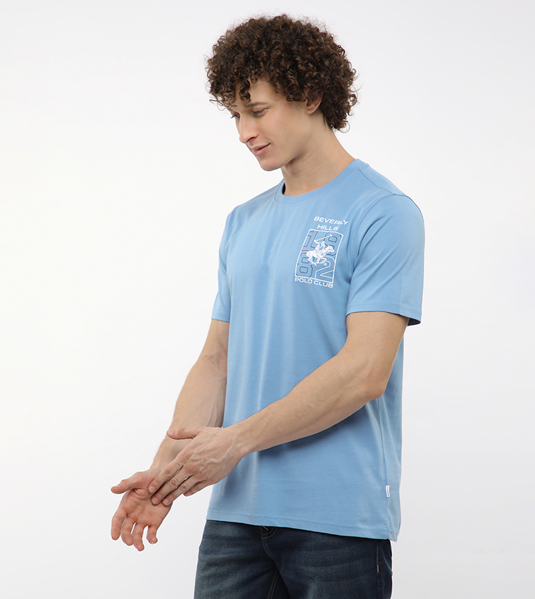Long Printed Crew Neck T-Shirt