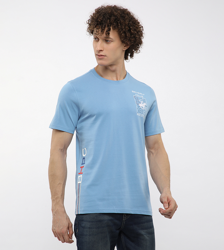 Long Printed Crew Neck T-Shirt