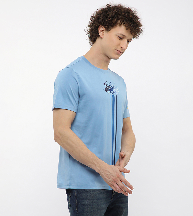 Logo Embroidered Crew Neck T-Shirt