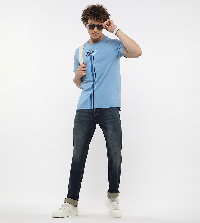 Logo Embroidered Crew Neck T-Shirt