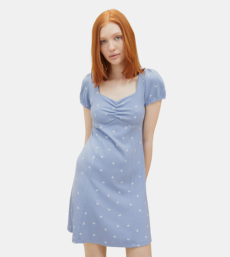 All Over Print A-Line Knit Dress