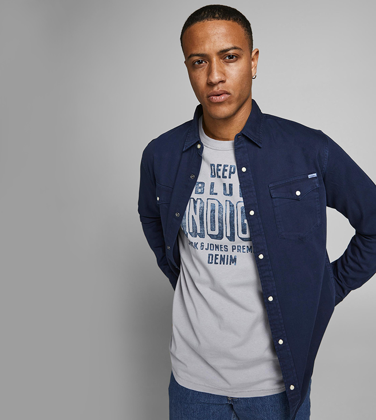 Buy Jack Jones Jjesheridan Long Sleeves Shirt In Blue