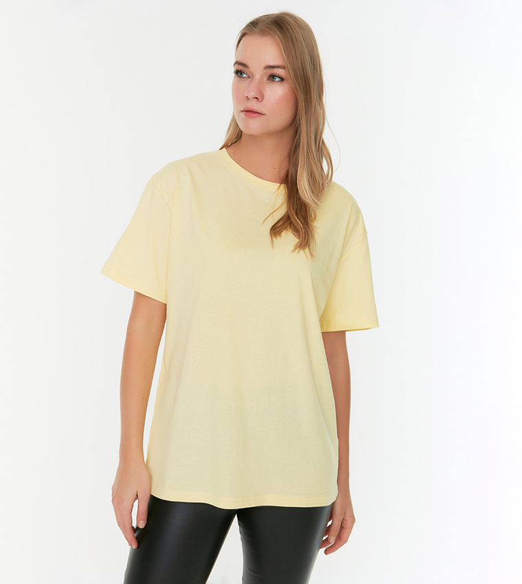 Crew Neck Boyfriend Knitted T-Shirt