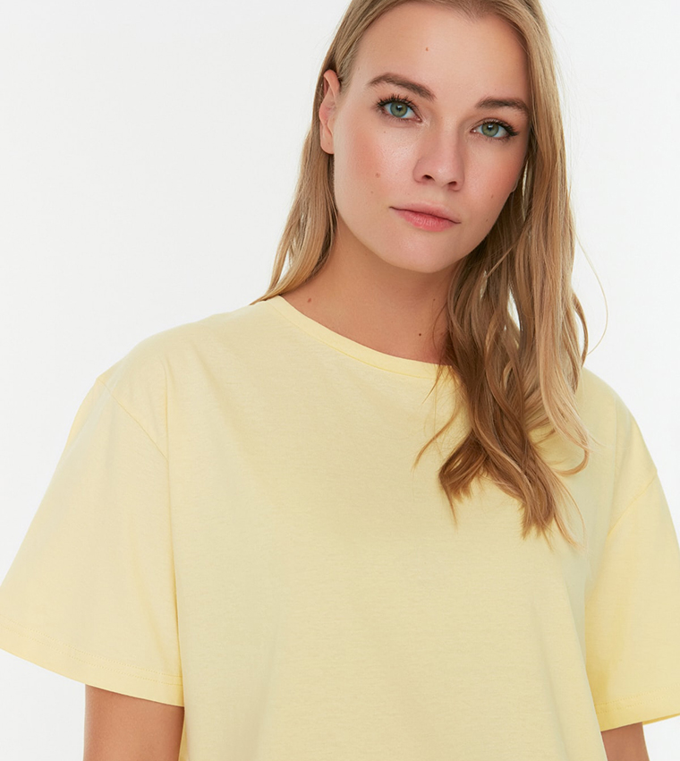 Crew Neck Boyfriend Knitted T-Shirt
