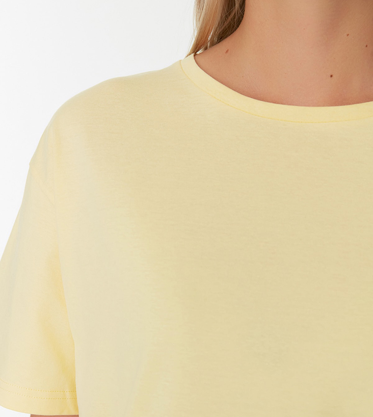 Crew Neck Boyfriend Knitted T-Shirt