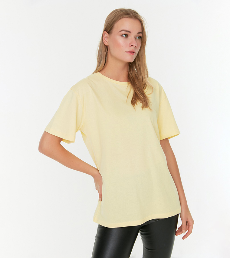 Crew Neck Boyfriend Knitted T-Shirt