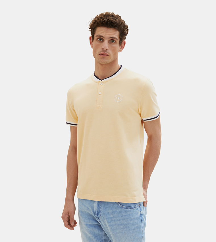 College Collar Shor Sleeves T-Shirt