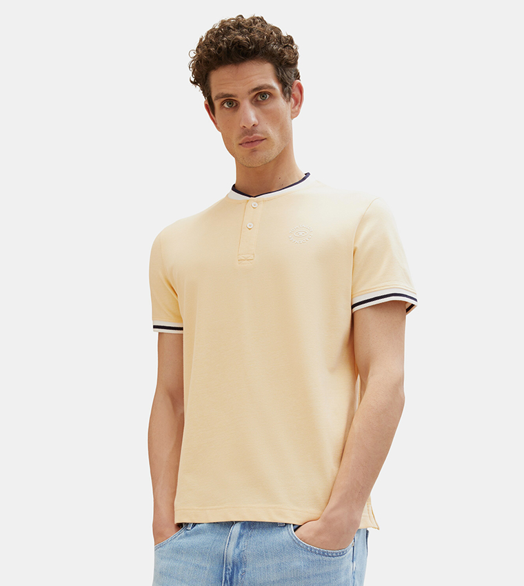 College Collar Shor Sleeves T-Shirt