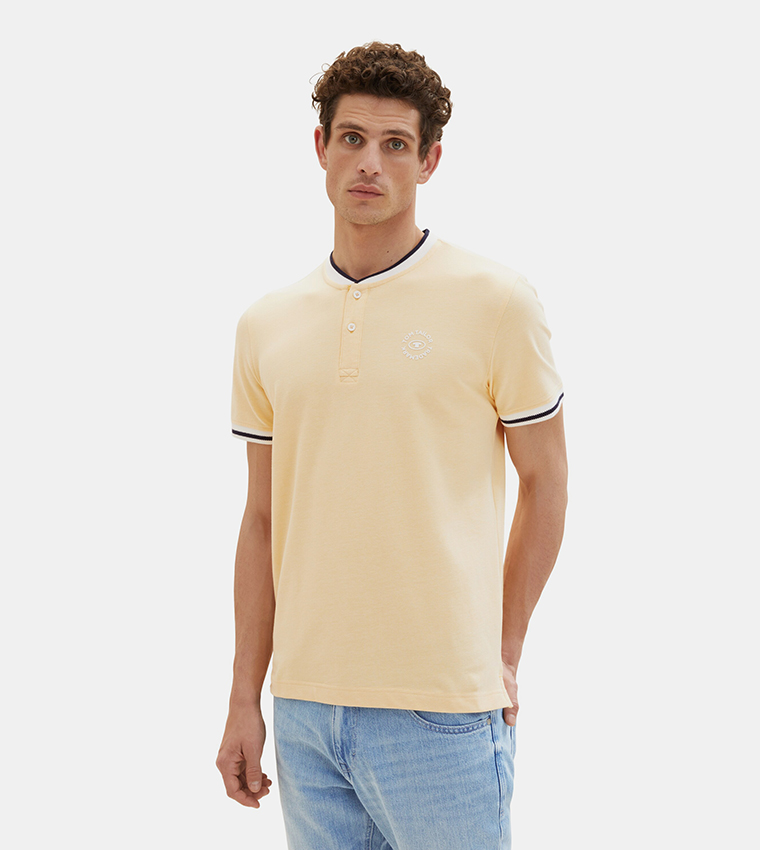 College Collar Shor Sleeves T-Shirt
