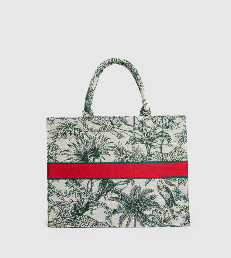Printed Zippered Mini Tote Bag