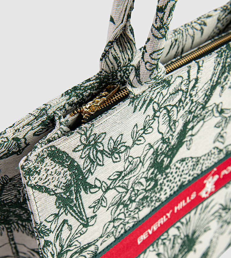 Printed Zippered Mini Tote Bag