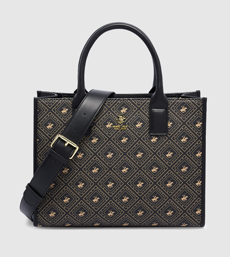 حقيبة توت منقوشة بشعار العلامة التجارية  