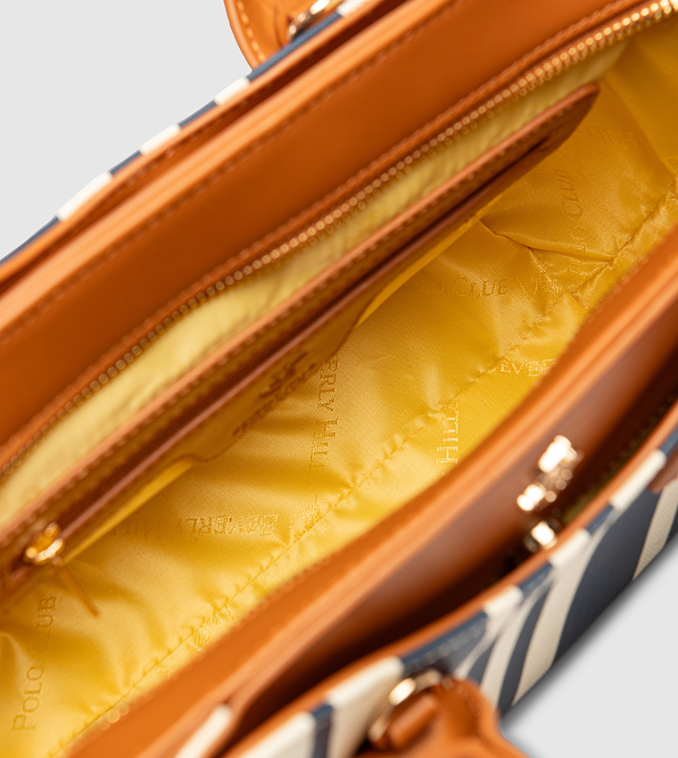 Striped Satchel Bag