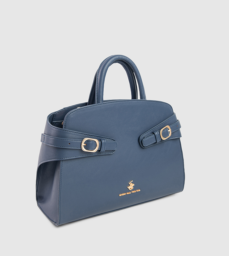 Textured Zip-Closure Satchel Bag