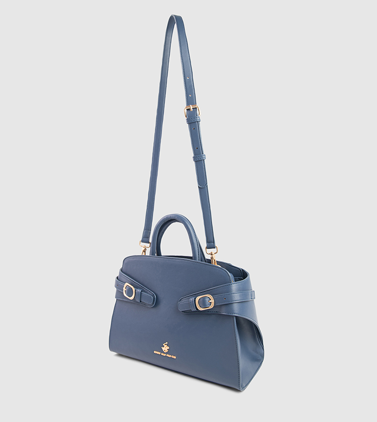 Textured Zip-Closure Satchel Bag