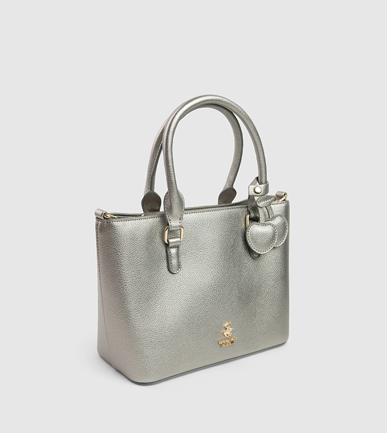 Textured Zip-Closure Tote Bag
