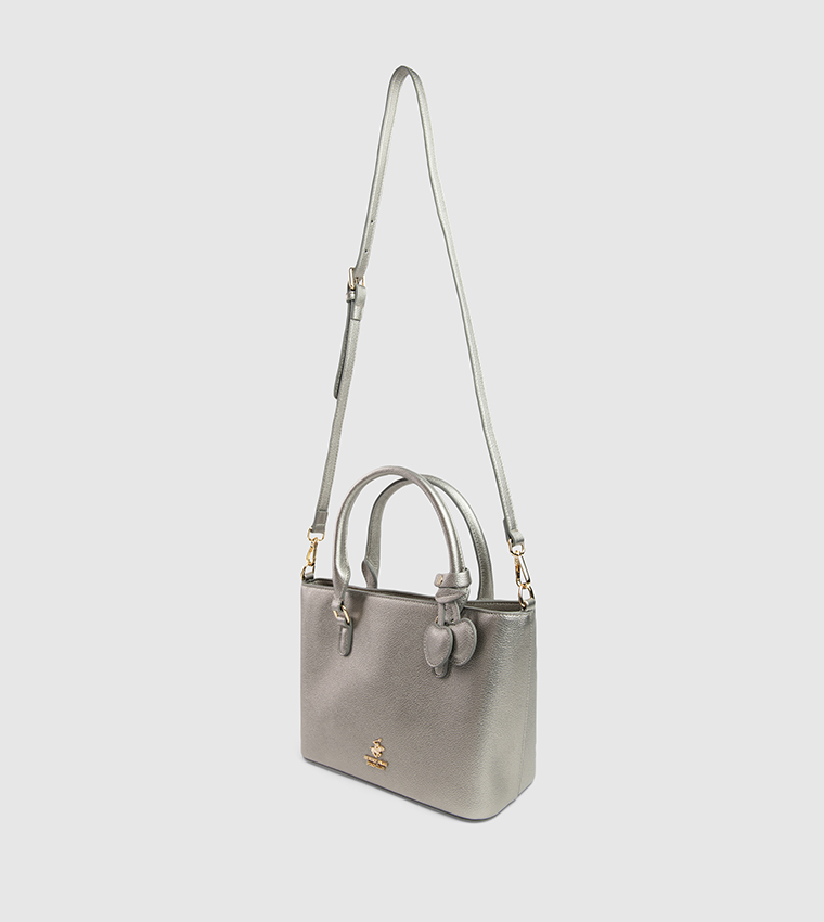 Textured Zip-Closure Tote Bag