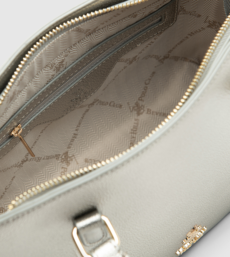 Textured Zip-Closure Tote Bag