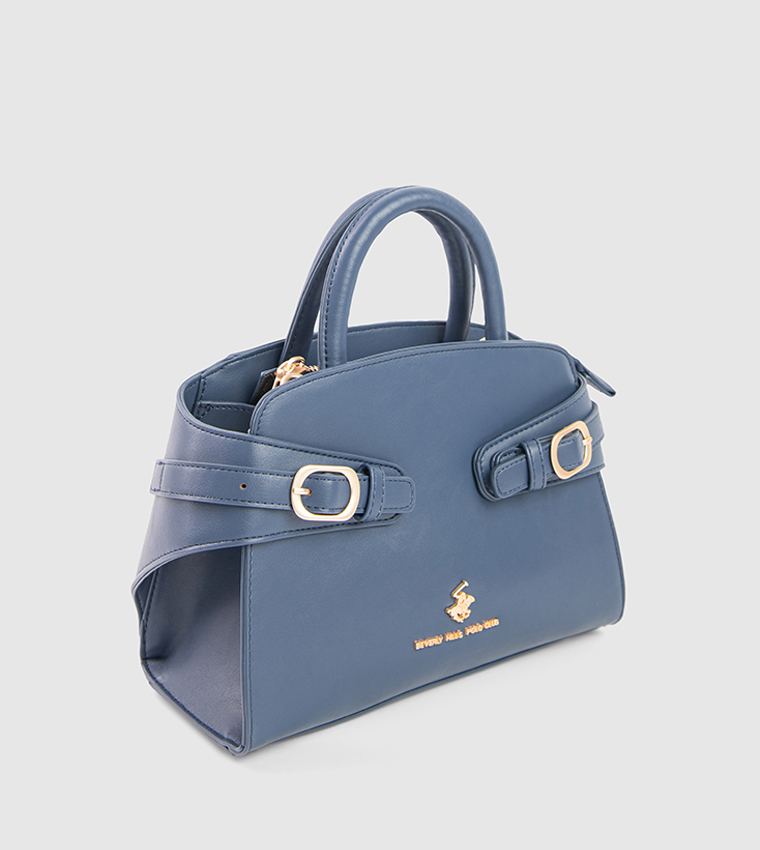 Textured Zip-Closure Satchel Bag