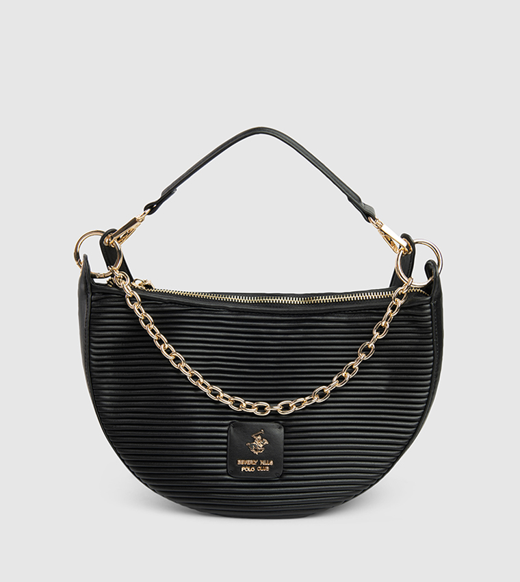 Textured Chain-Link Shoulder Bag