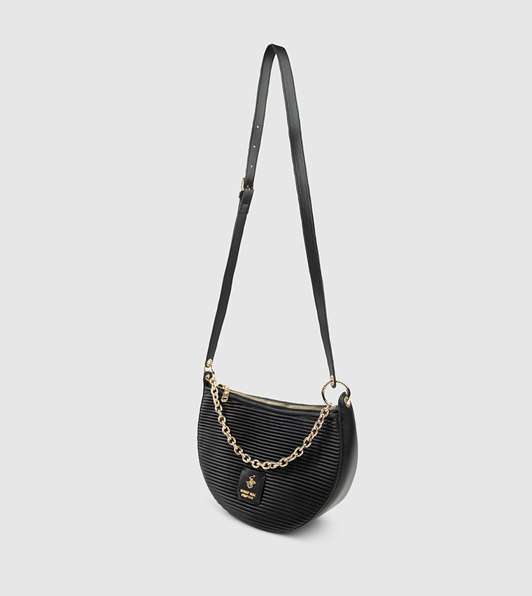 Textured Chain-Link Shoulder Bag