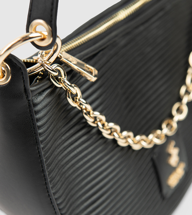 Textured Chain-Link Shoulder Bag
