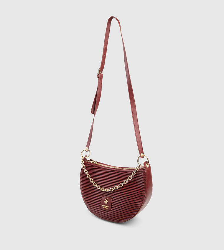 Textured Chain-Link Shoulder Bag