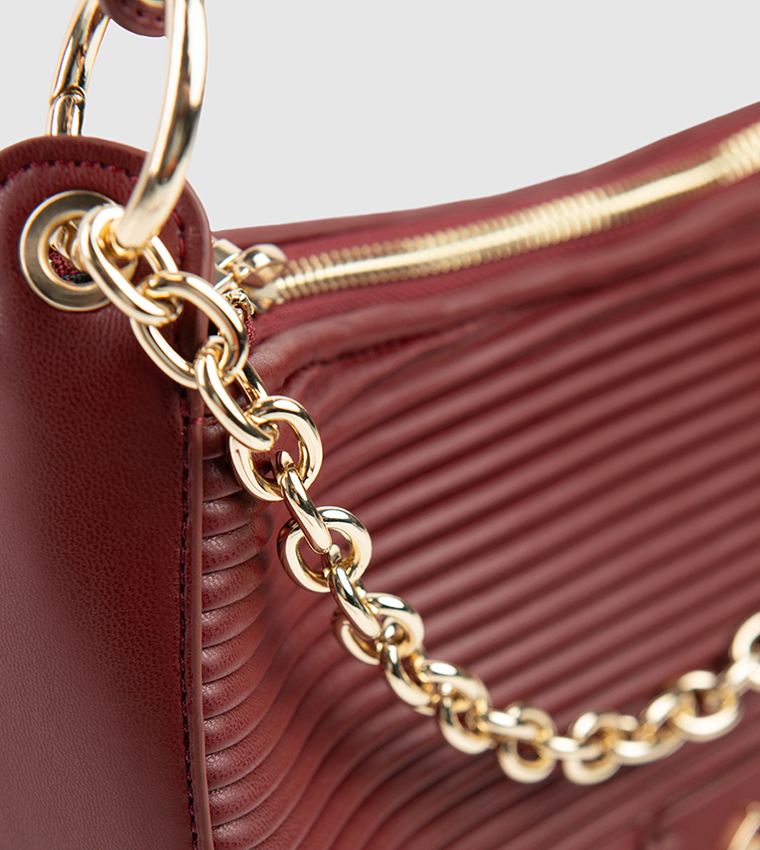 Textured Chain-Link Shoulder Bag