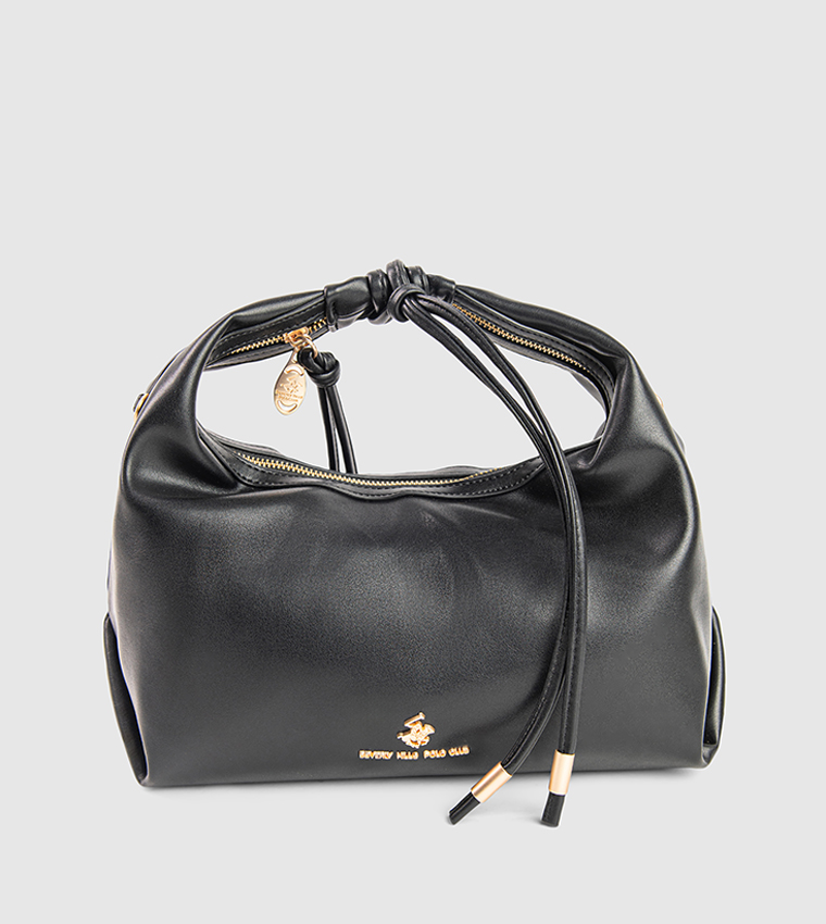 Textured Zip-Closure Hobo Bag
