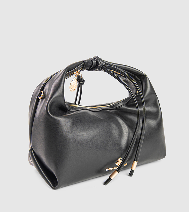 Textured Zip-Closure Hobo Bag