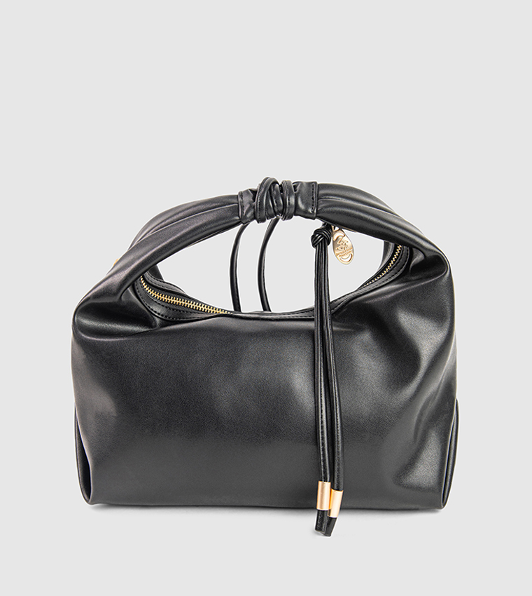 Textured Zip-Closure Hobo Bag