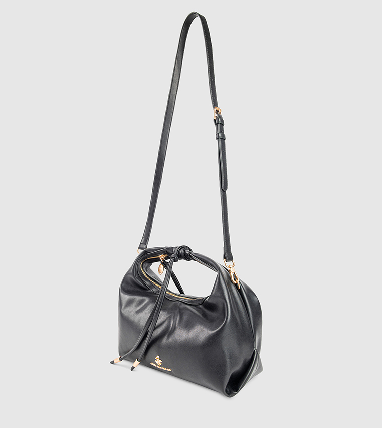 Textured Zip-Closure Hobo Bag