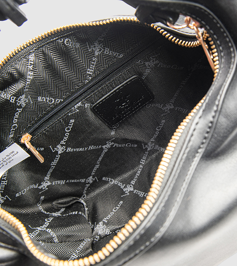 Textured Zip-Closure Hobo Bag
