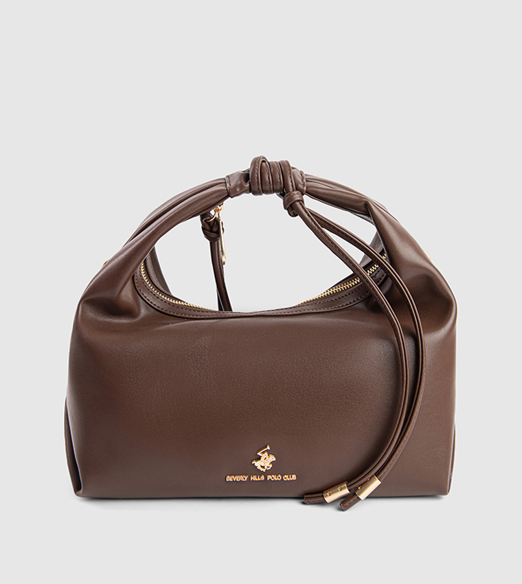 Textured Zip-Closure Hobo Bag